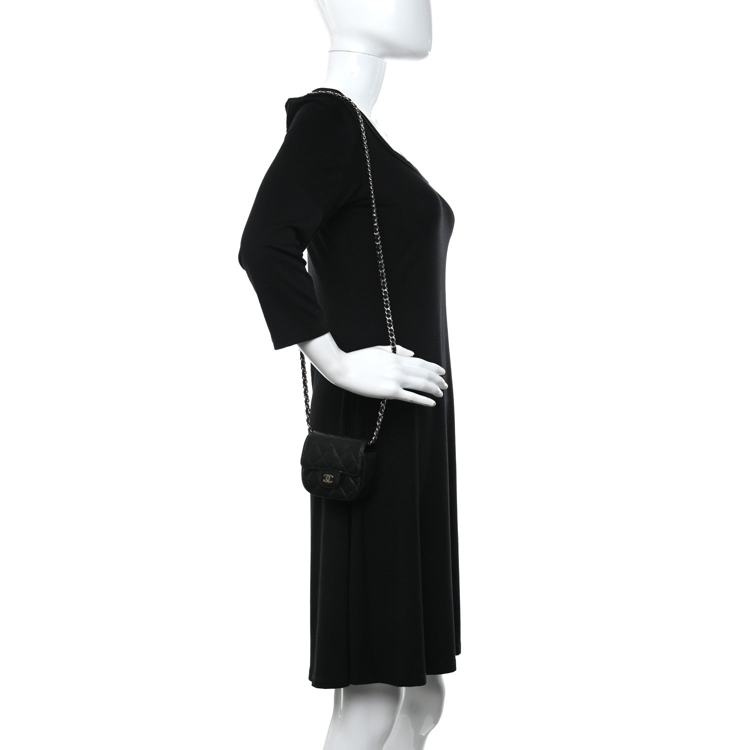 Chanel Caviar Quilted Mini Clutch With Chain Black 2 of 12