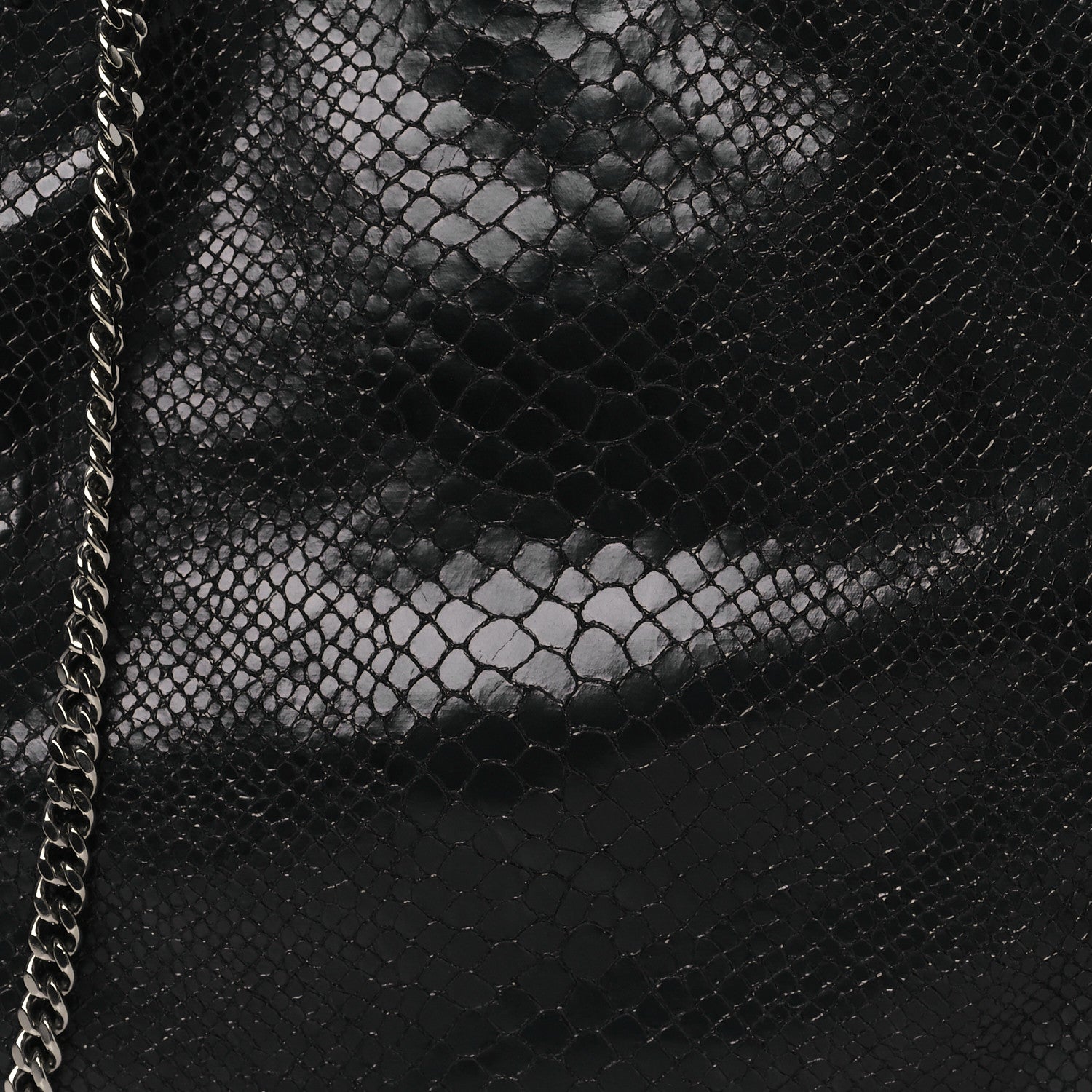 Stella McCartney Faux Snakeskin Small Falabella Fold Over Tote Black 8 of 10