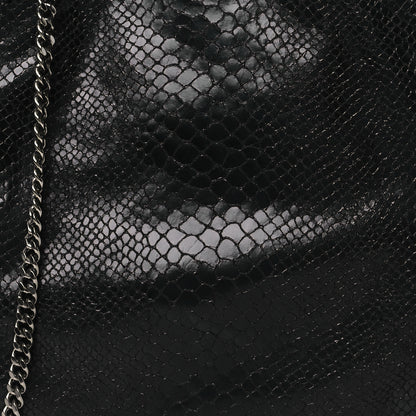 Stella McCartney Faux Snakeskin Small Falabella Fold Over Tote Black 8 of 10