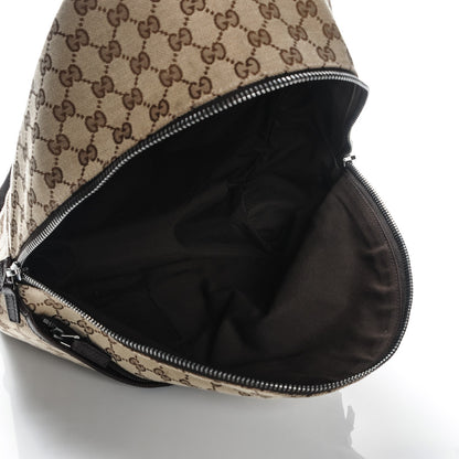 Gucci GG Monogram Web Medium Classic Backpack Brown 5 of 7