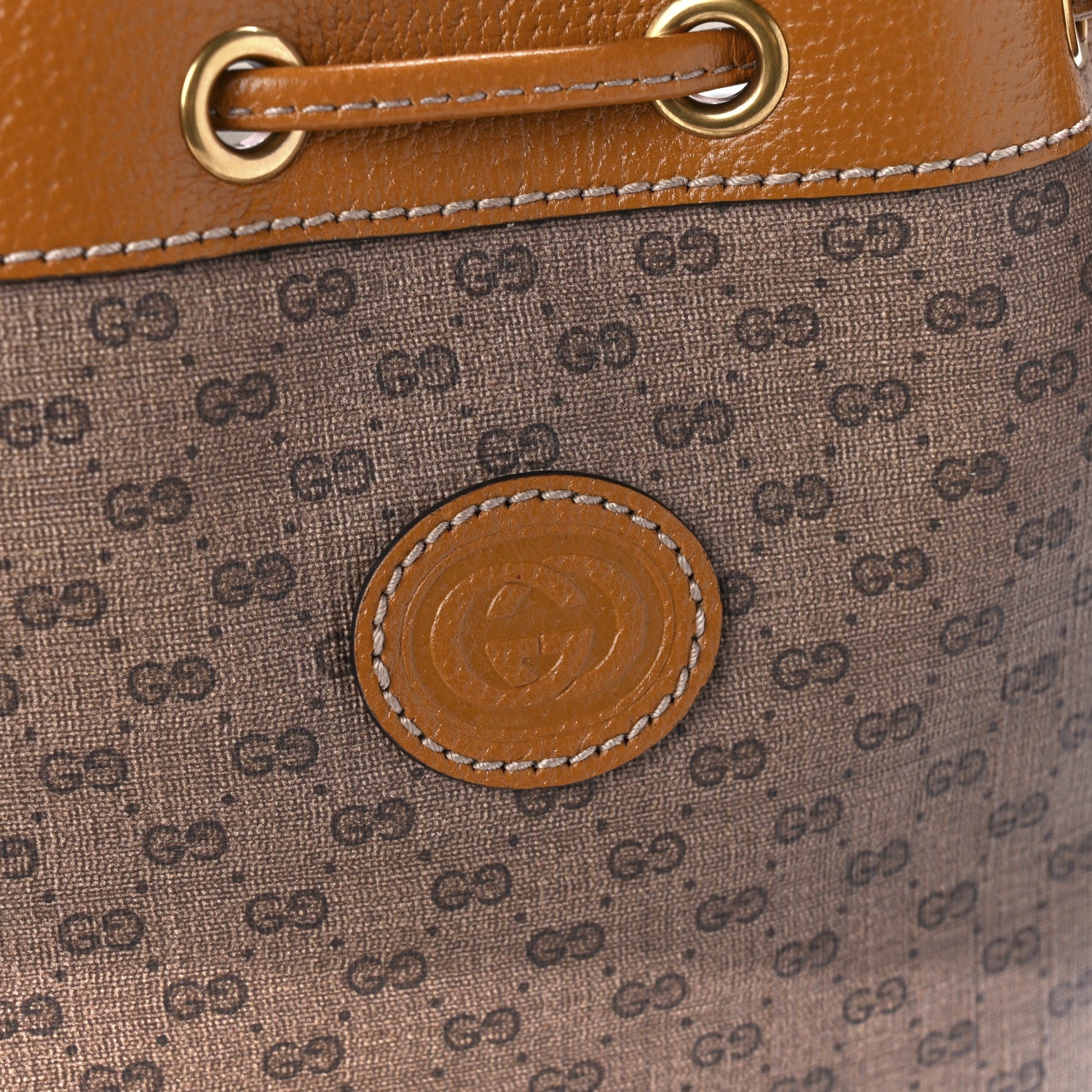 Gucci X DISNEY Mini Vintage GG Supreme Monogram Bucket Bag Beige Vintage Sun Oil 9 of 11