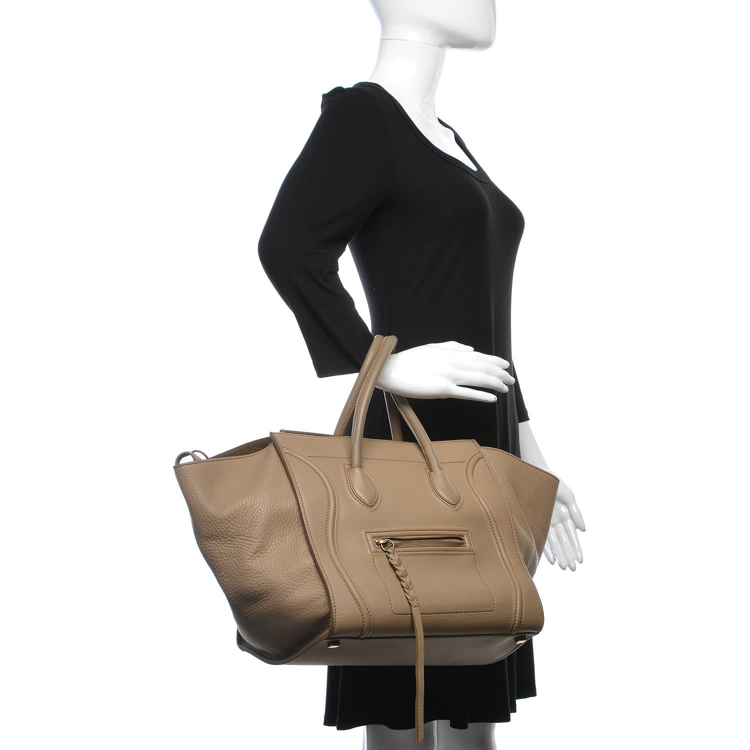 Celine Supple Calfskin Medium Phantom Luggage Beige 2 of 8