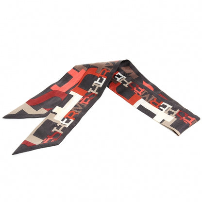 Hermes Silk Capitales Twilly Anthracite Corail Rouge 1 of 5