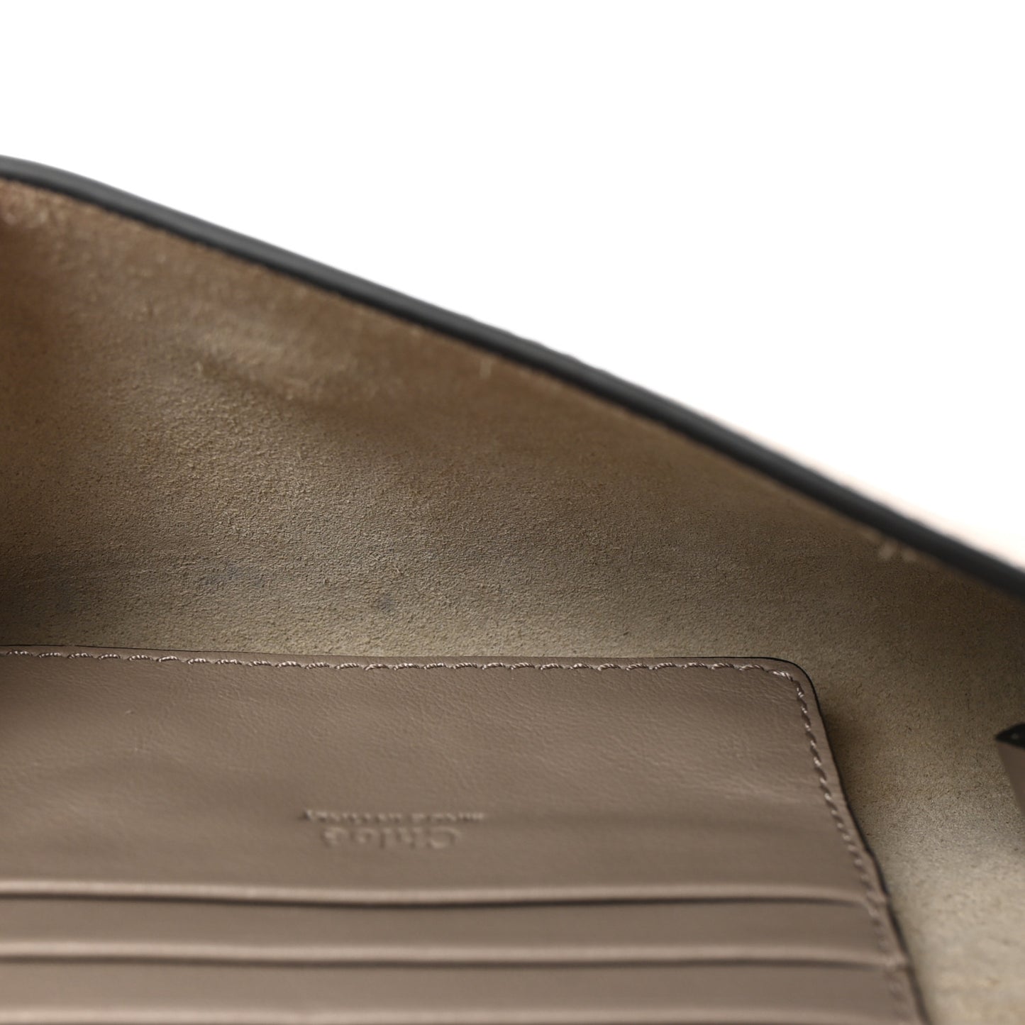 Suede Calfskin Mini Faye Shoulder Bag Motty Grey