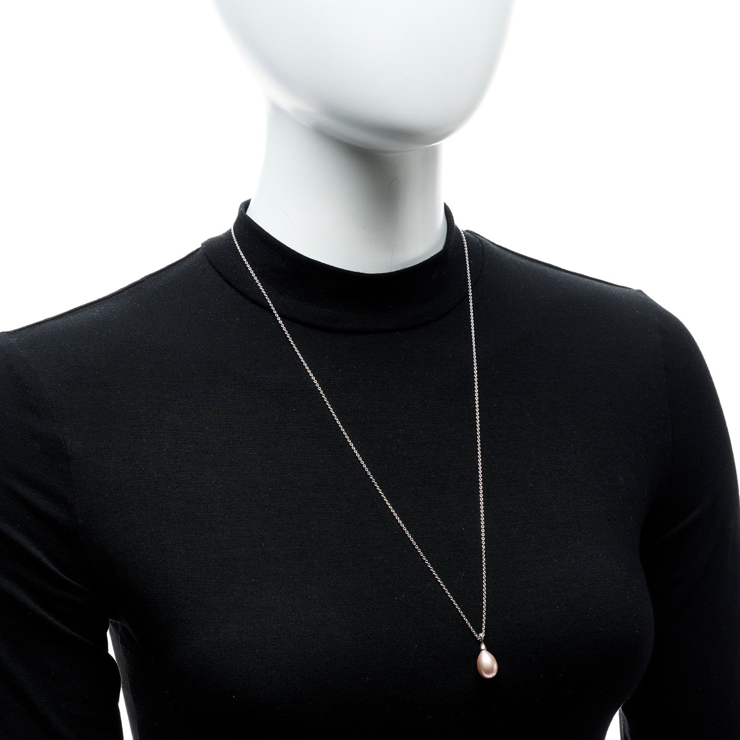 Tiffany Sterling Silver Pearl Drop Pendant Necklace 2 of 8