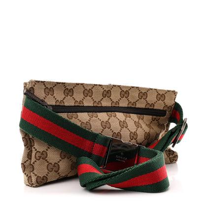 Gucci GG Monogram Web Double Pocket Belt Bag Dark Brown 3 of 10