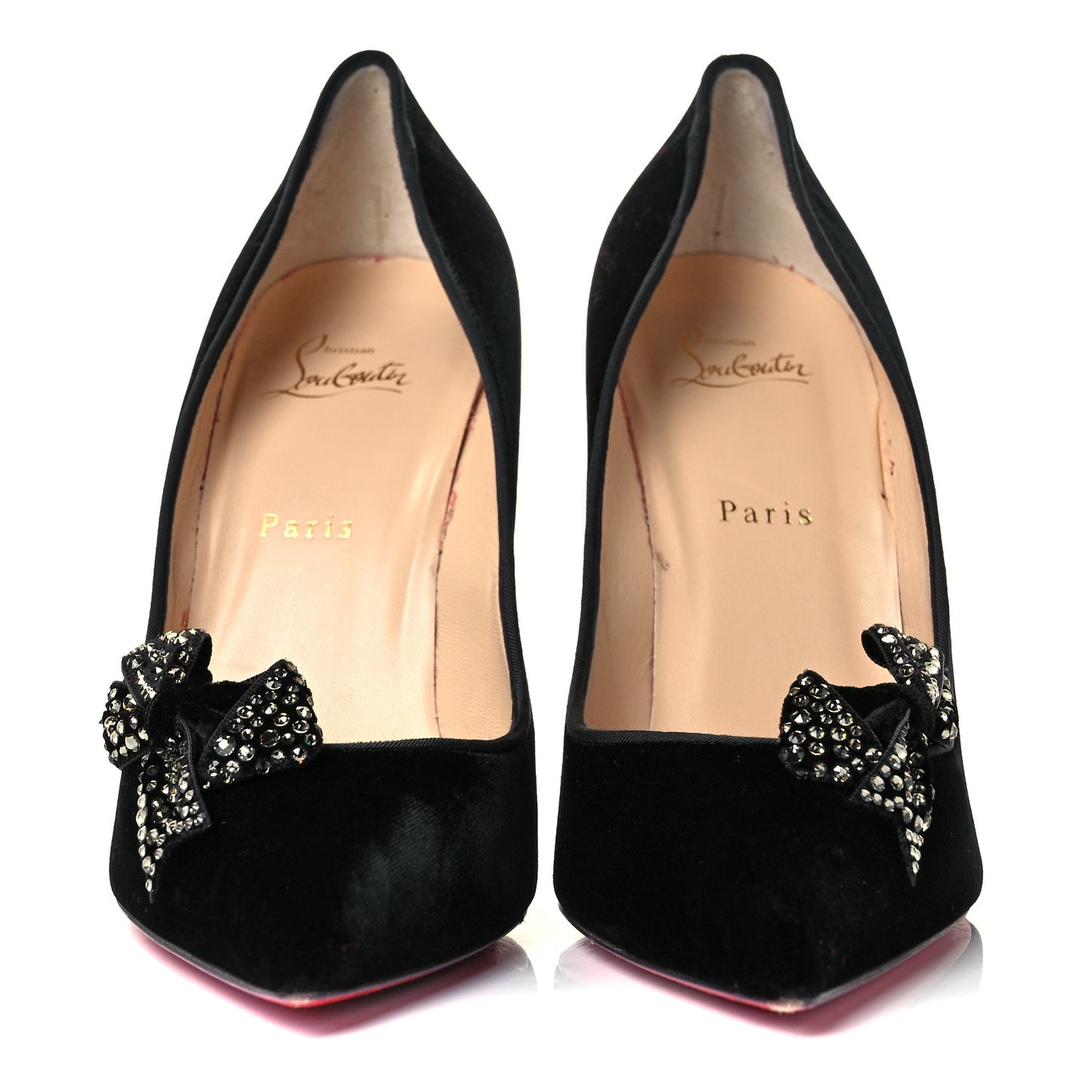Velvet Madame Menule Bow 100 Pumps 41.5 Black