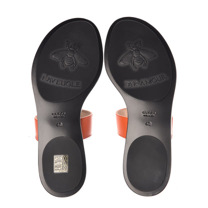 Gucci Calfskin GG Marmont Thong Sandals 40 Deep Orange 7 of 8