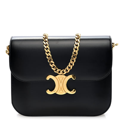 Celine Shiny Calfskin College Triomphe Black 1 of 9