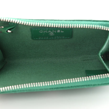Chanel Caviar Quilted Zipped Key Holder Case Green 6 of 10