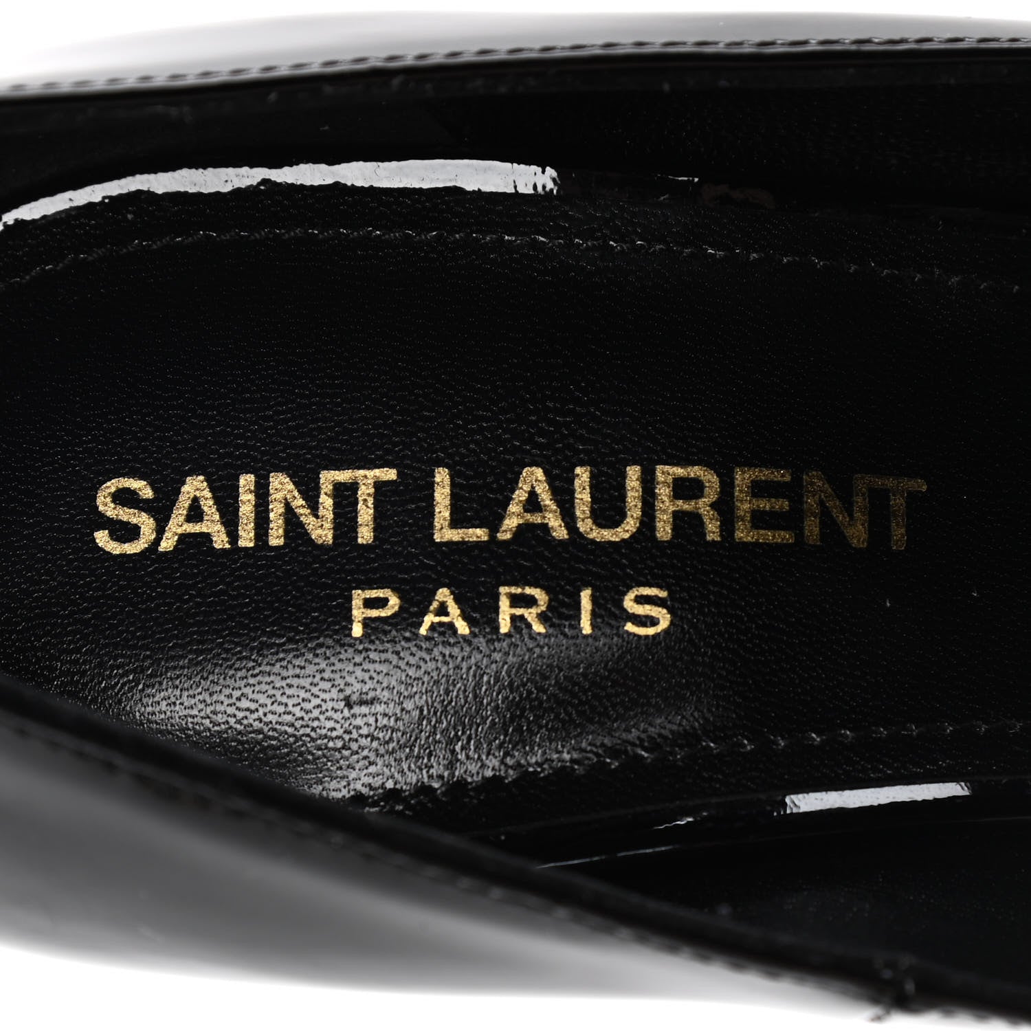 Saint Laurent Patent Opyum 110 Pumps 37.5 Black Gold 9 of 11