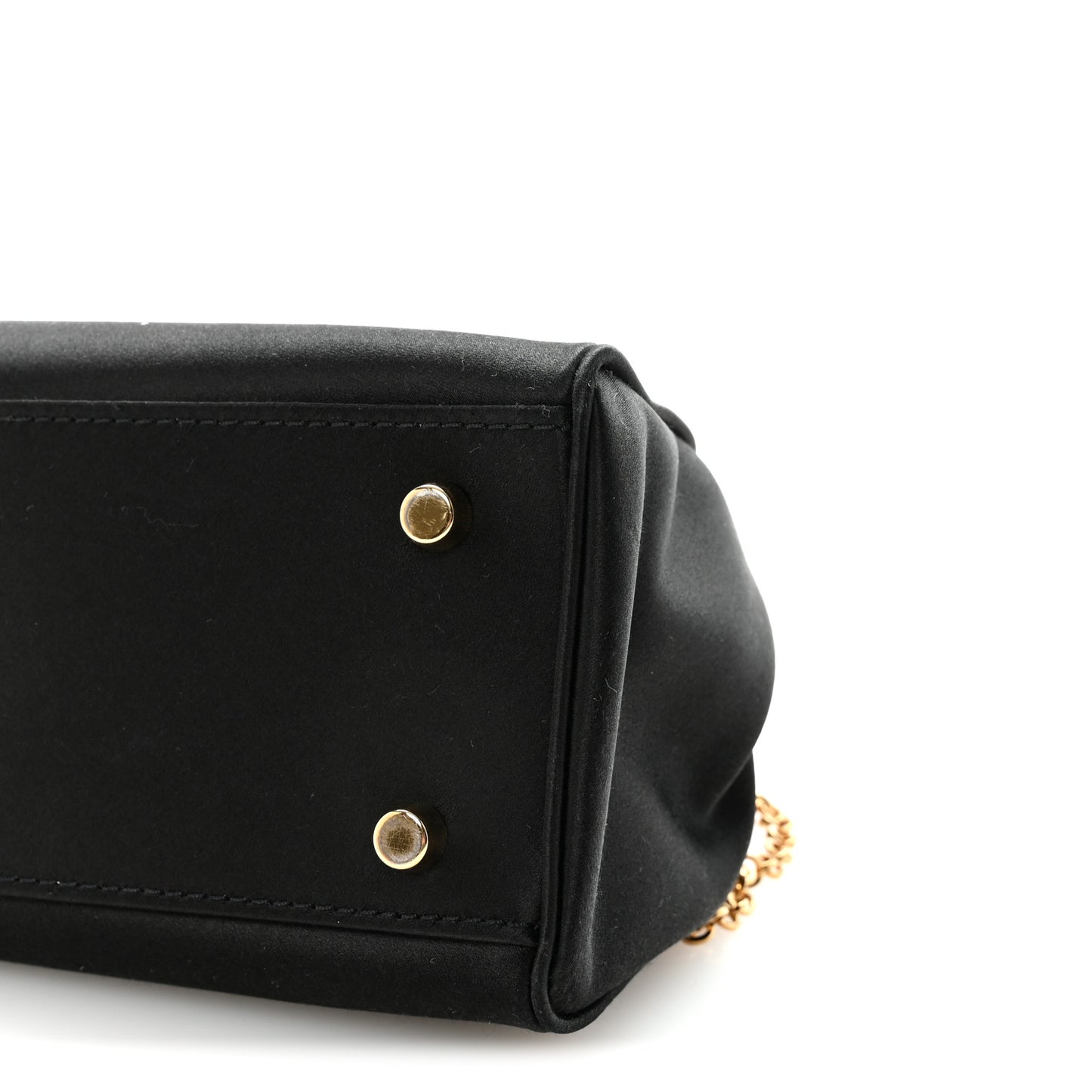 Satin Crystal Medusa 95 Plaque Bag Black