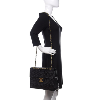 Chanel Lambskin Quilted XL Jumbo Single Flap Black 2 of 11