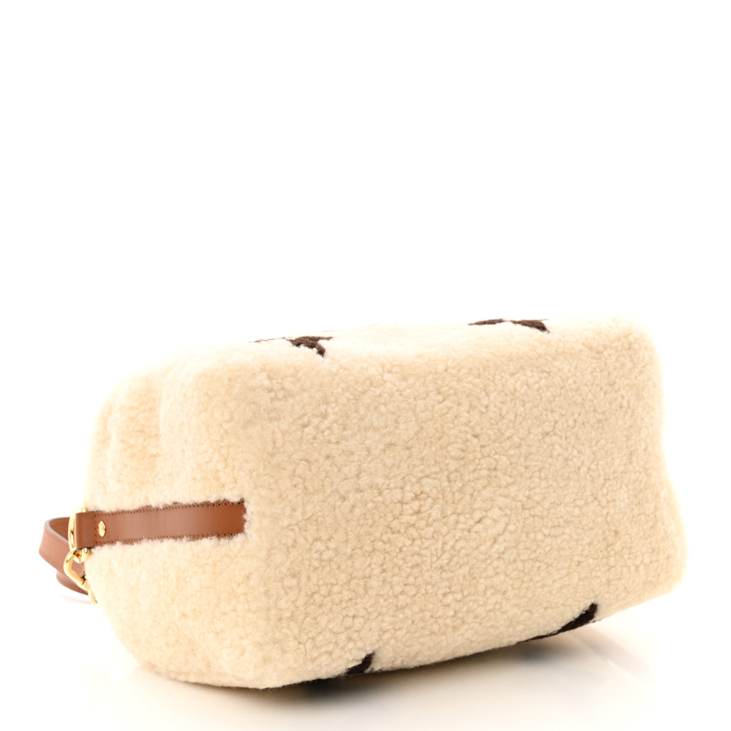 Louis Vuitton Monogram Shearling Speedy Bandouliere 25 Cream Brown 4 of 9