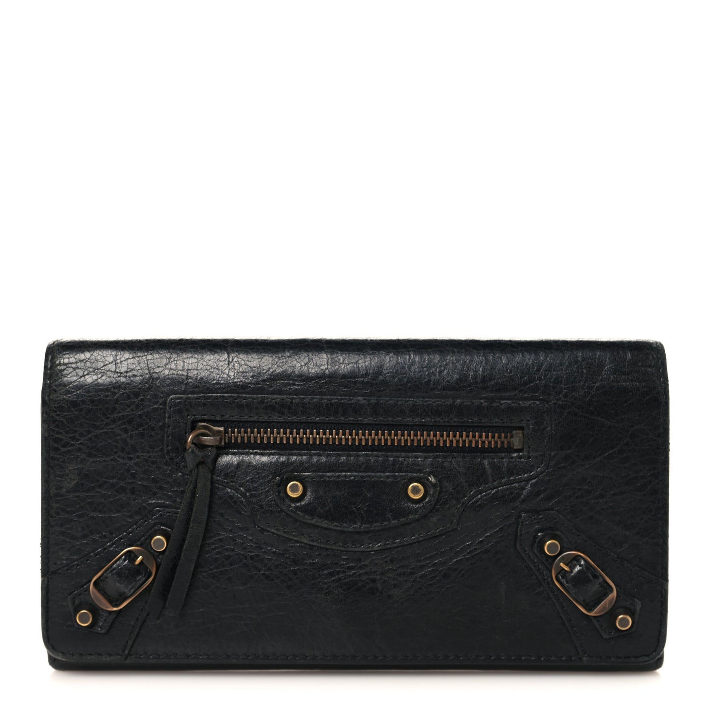Agneau Classic Hardware Money Wallet Black