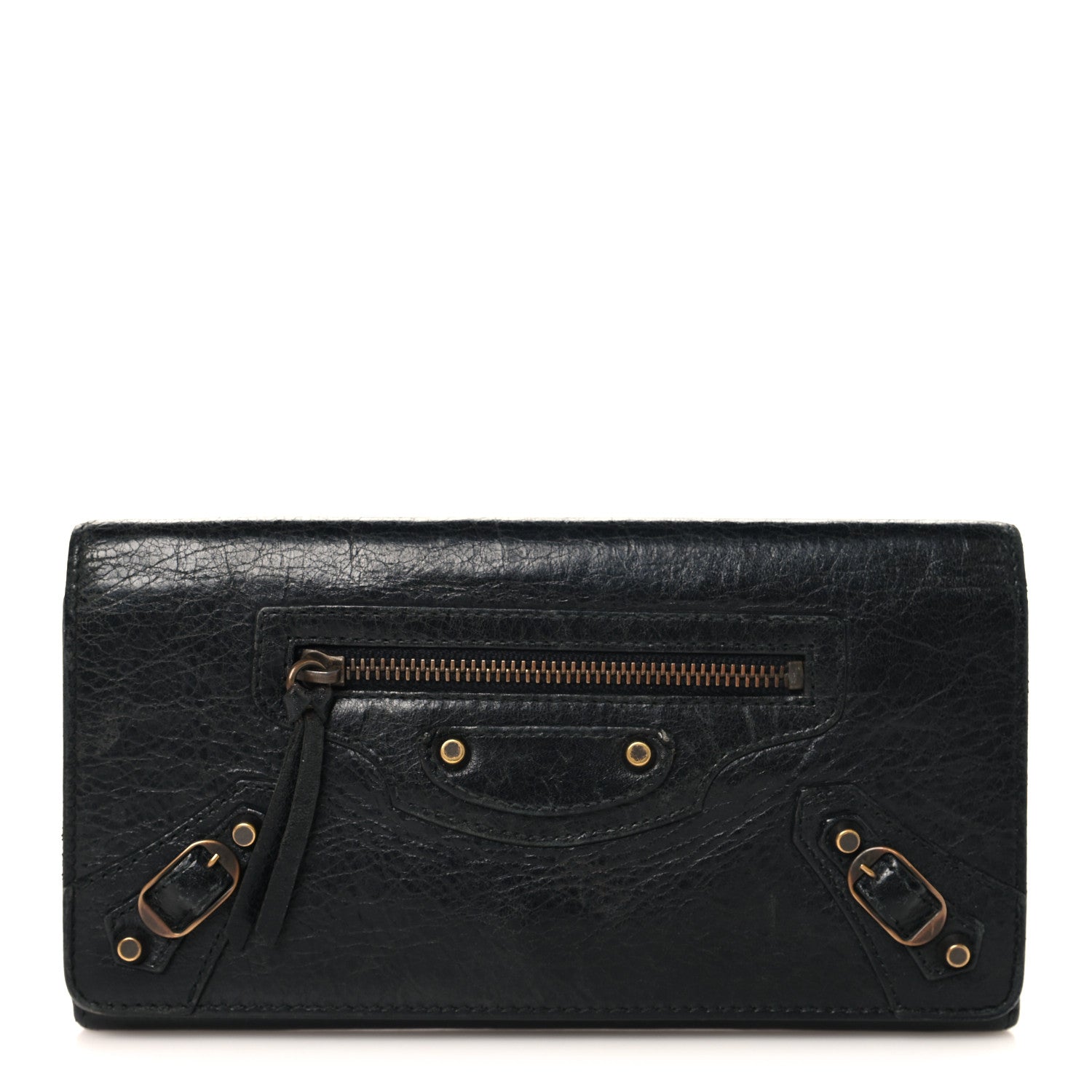 Balenciaga Agneau Classic Hardware Money Wallet Black 1 of 8