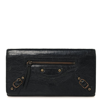 Balenciaga Agneau Classic Hardware Money Wallet Black 1 of 8