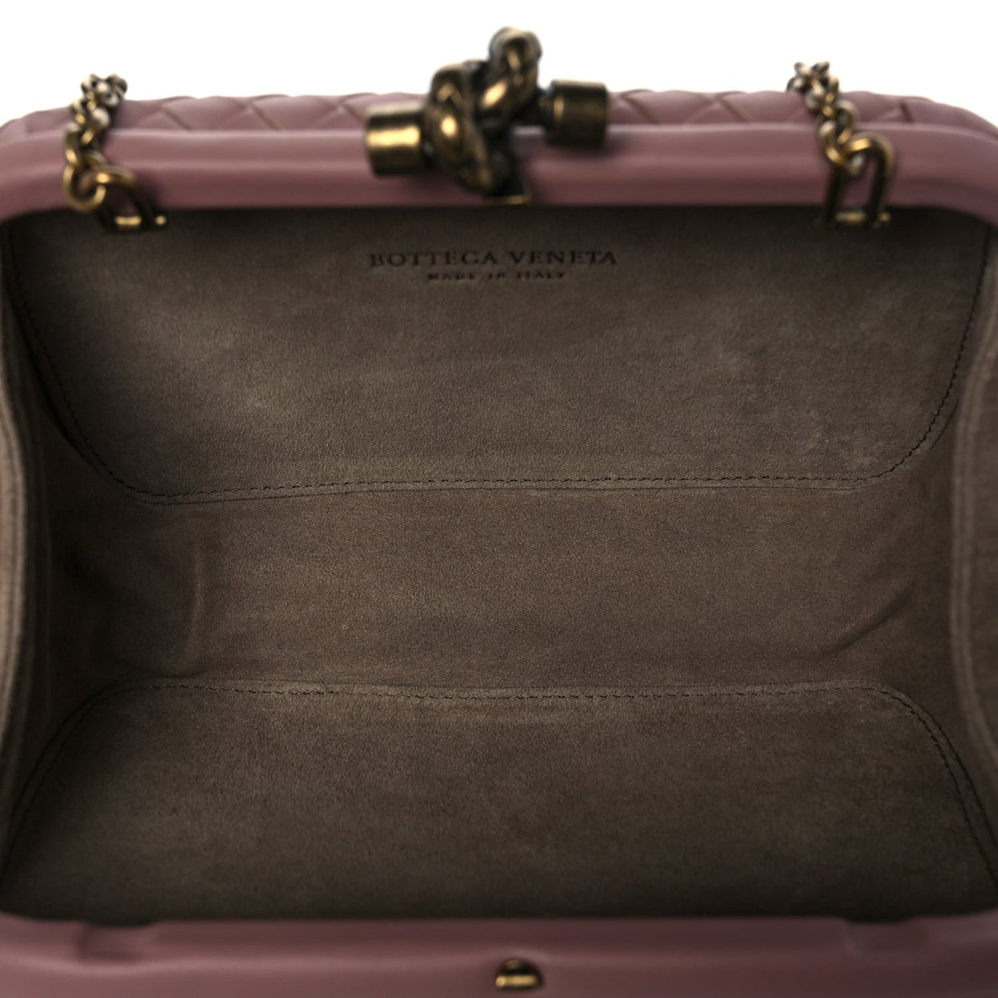 Nappa Intrecciato Chain Knot Clutch Watteau