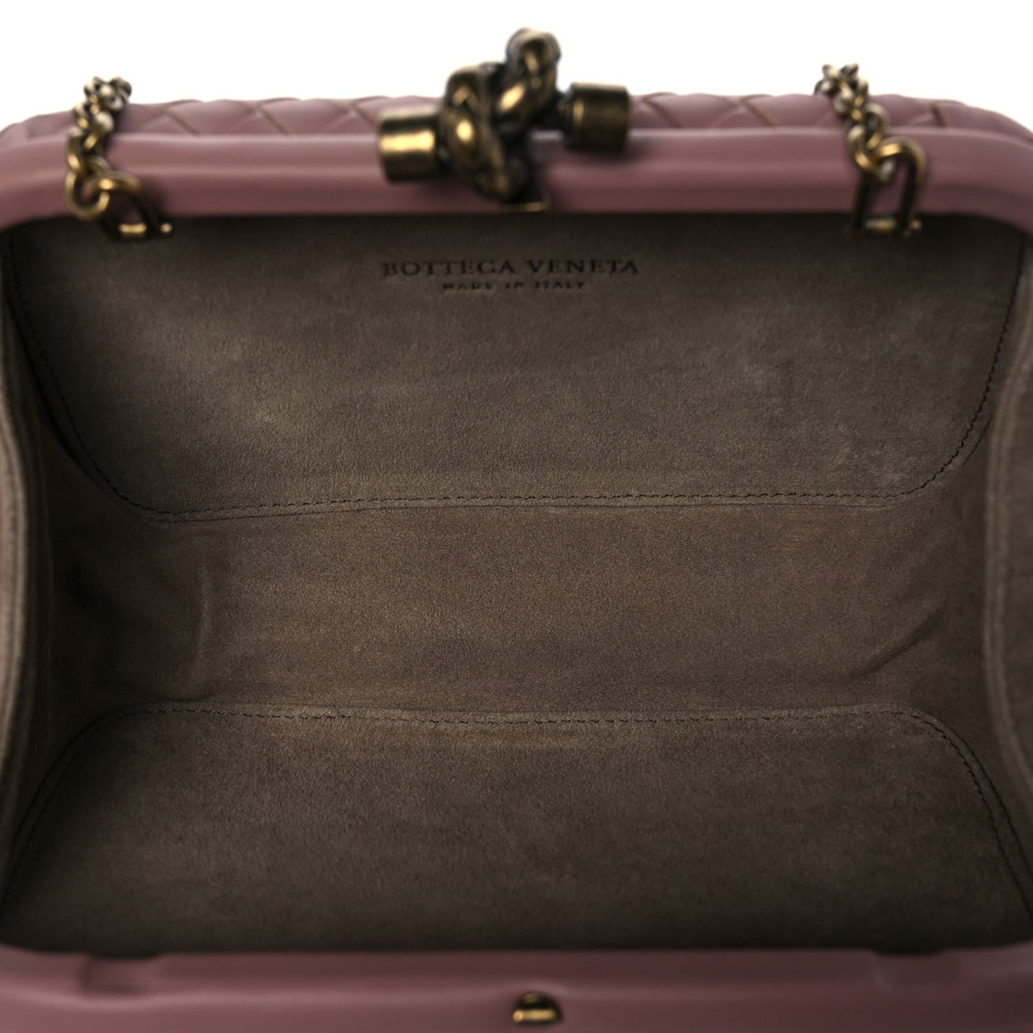 Bottega Veneta Nappa Intrecciato Chain Knot Clutch Watteau 4 of 7