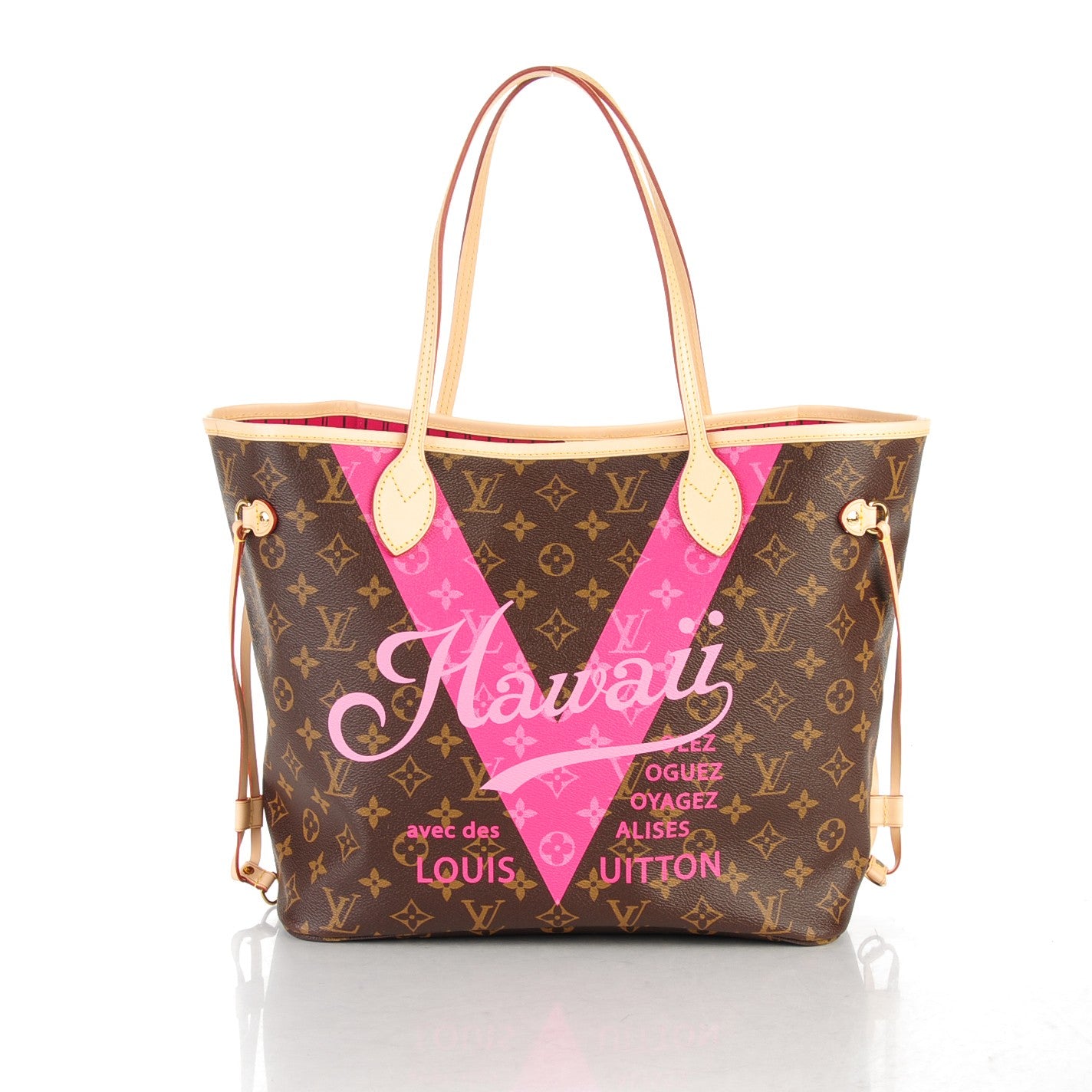Monogram Hawaii V Neverfull MM Hot Pink
