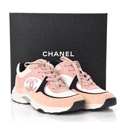 Chanel Suede Nylon Lambskin CC Sneakers 40 Pink White Black 7 of 7