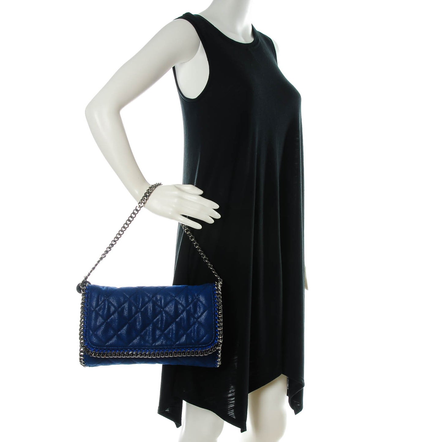 Shaggy Deer Quilted Falabella Clutch Blue