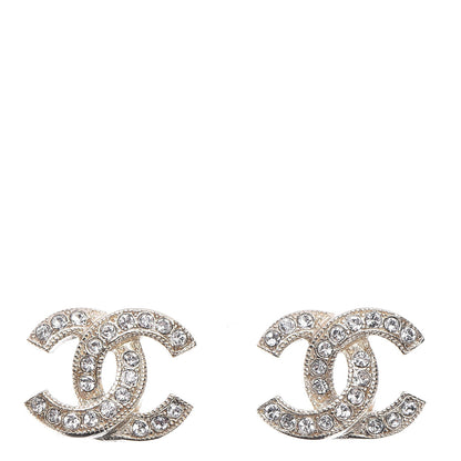 Chanel Crystal CC Earrings Gold 1 of 4