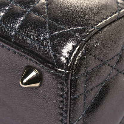 Christian Dior Metallic Grained Calfskin Cannage My ABCDior Lady Dior Gunmetal 11 of 12