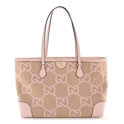 Gucci Monogram Jumbo GG Textured Dollar Calfskin Medium Ophidia Shopping Tote Beige Perfect Pink 1 of 11
