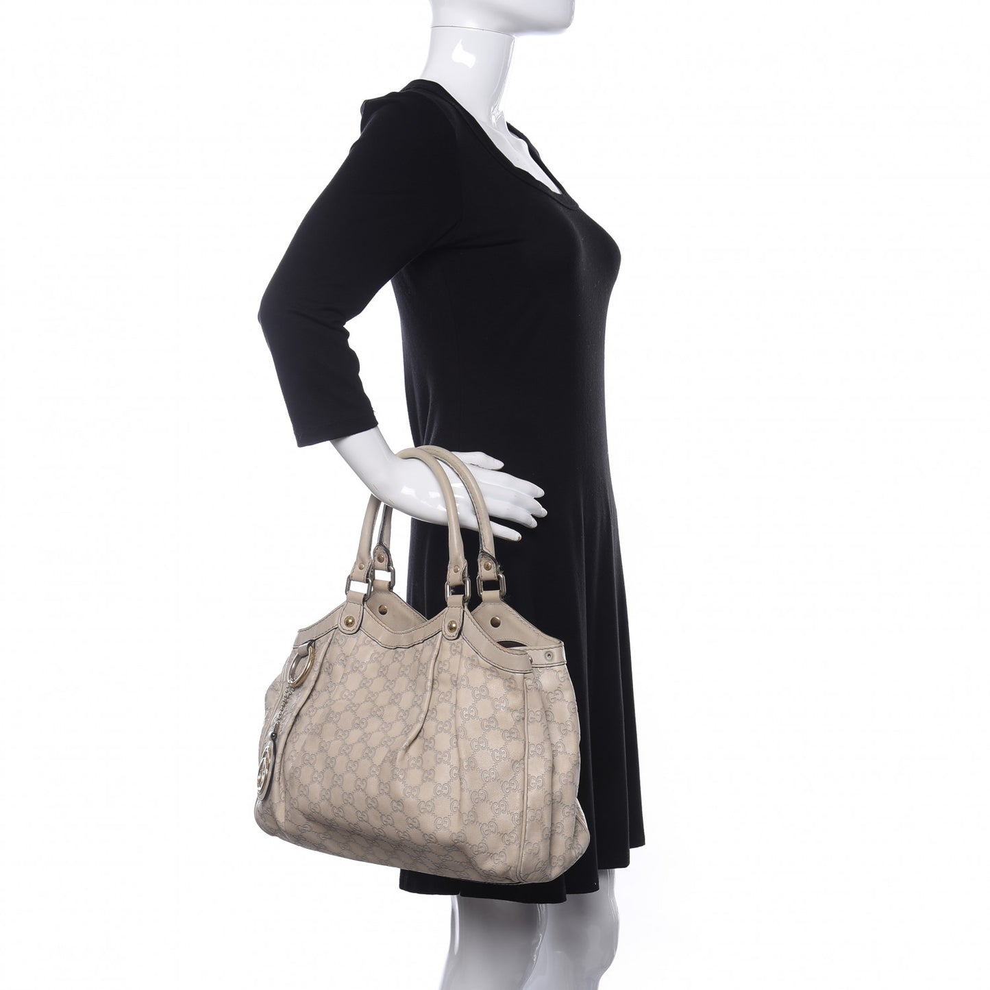 Guccissima Medium Sukey Tote Mystic White