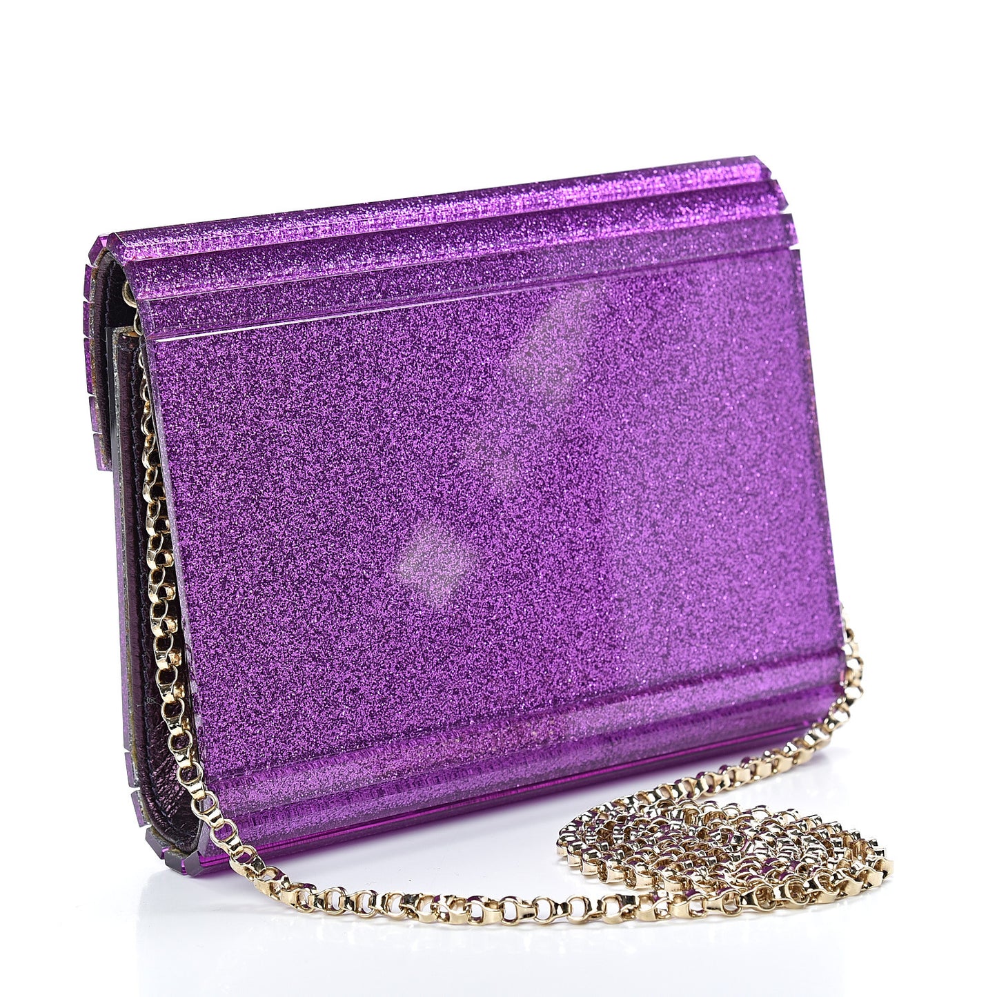 Acrylic Glitter Candy Clutch Dark Purple