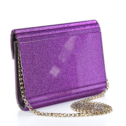 Jimmy Choo Acrylic Glitter Candy Clutch Dark Purple 2 of 9
