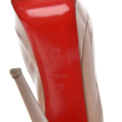 Christian Louboutin Patent Lady Peep 150 Pumps 38 Nude 6 of 10