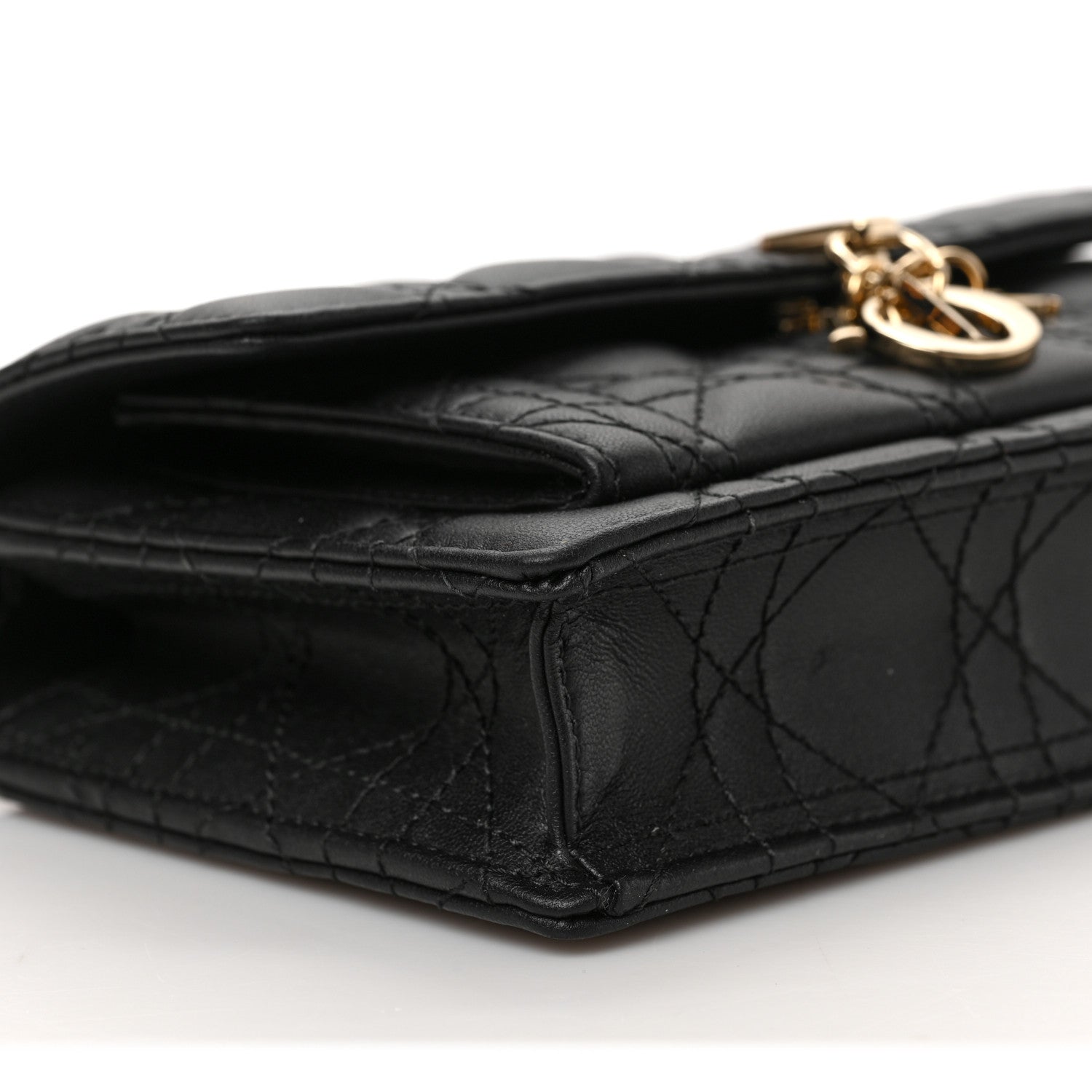 Christian Dior Lambskin Cannage Lady Dior Chain Pouch Black 7 of 8
