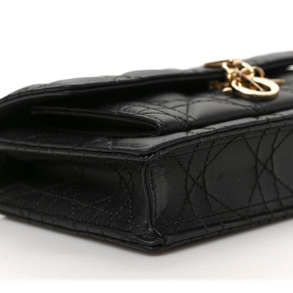Christian Dior Lambskin Cannage Lady Dior Chain Pouch Black 7 of 8