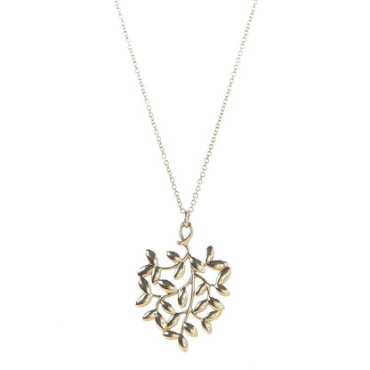 Tiffany 18K Yellow Gold Small Paloma Picasso Olive Leaf Pendant Necklace 1 of 8