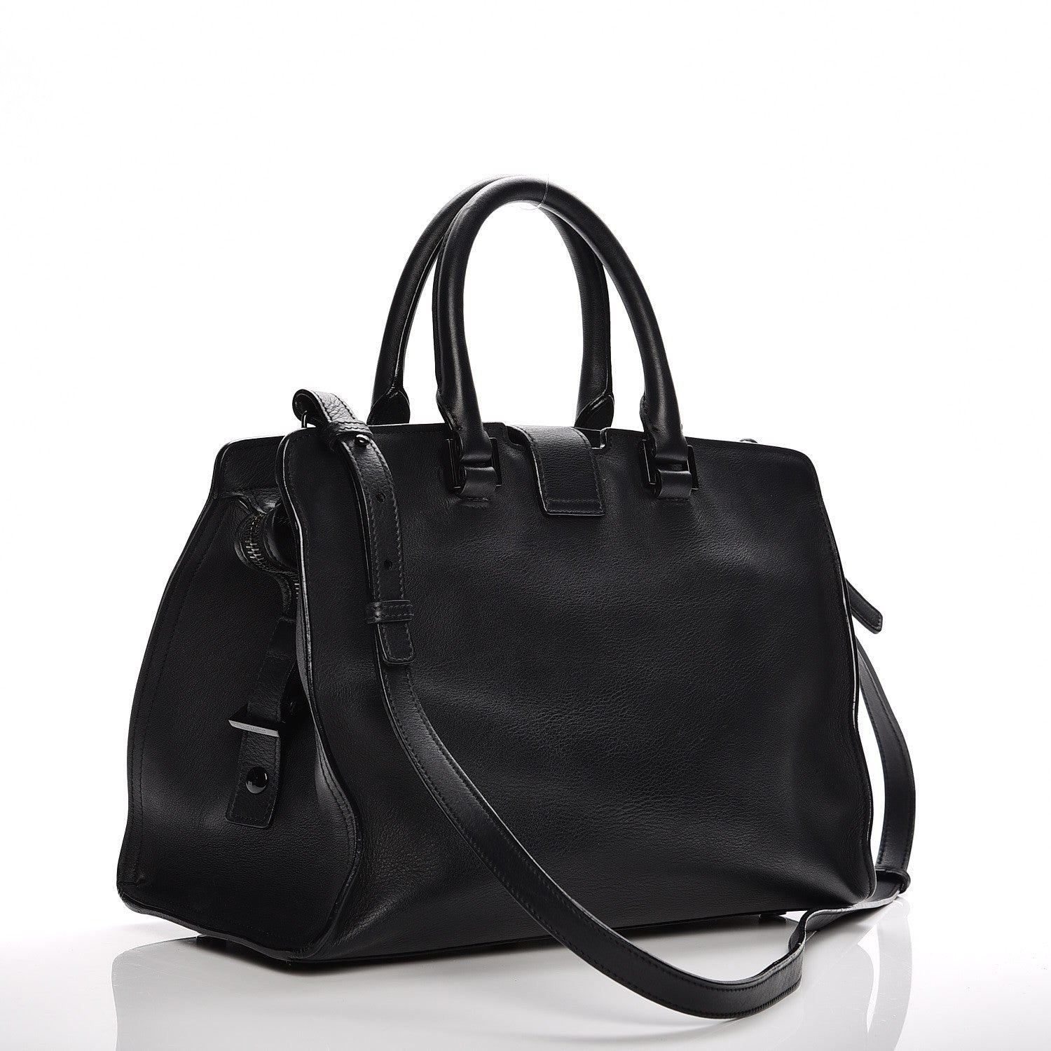 Saint Laurent Smooth Calfskin Small Monogram Cabas Black 6 of 18