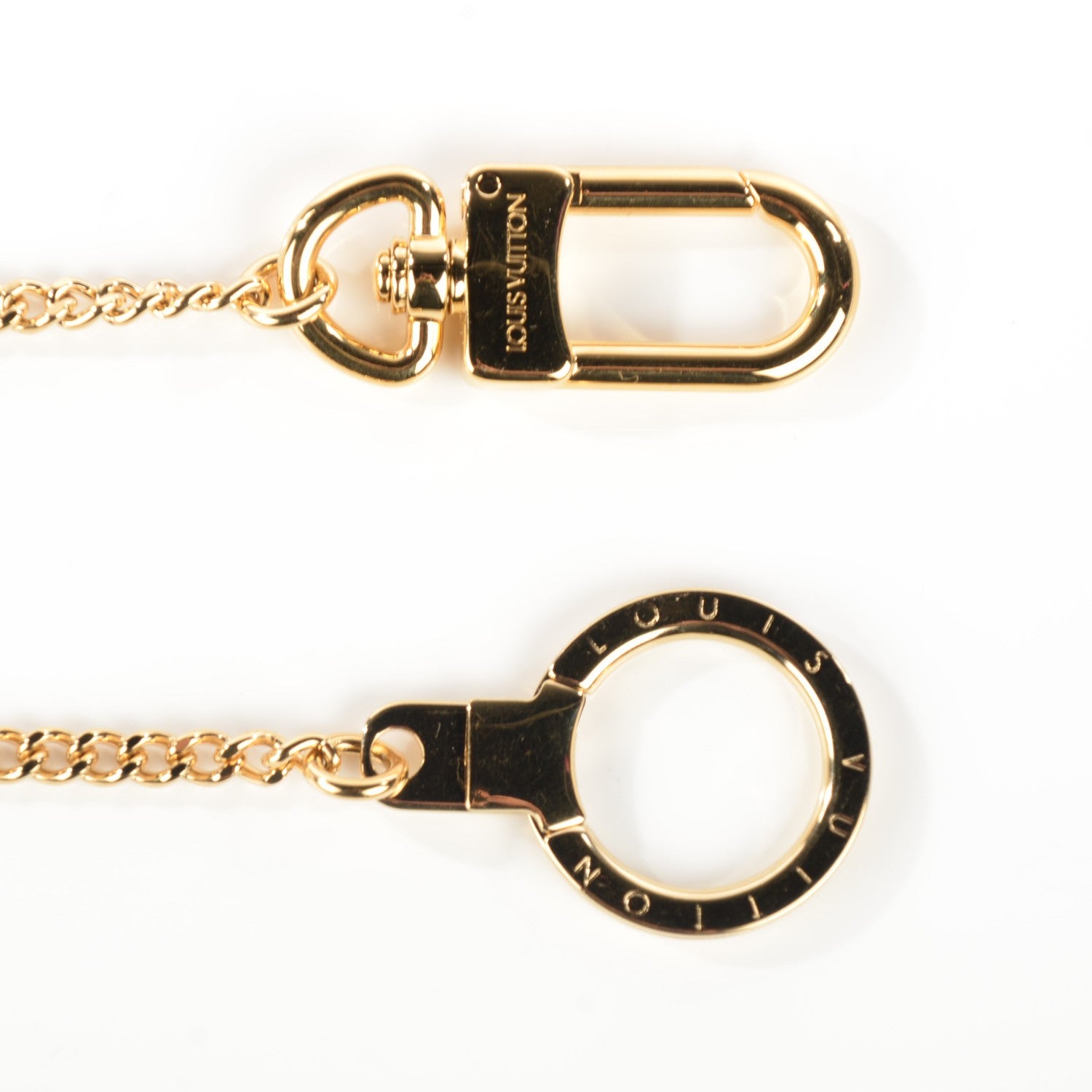 Louis Vuitton Metal Pochette Extender Key Ring Chain Gold 4 of 4