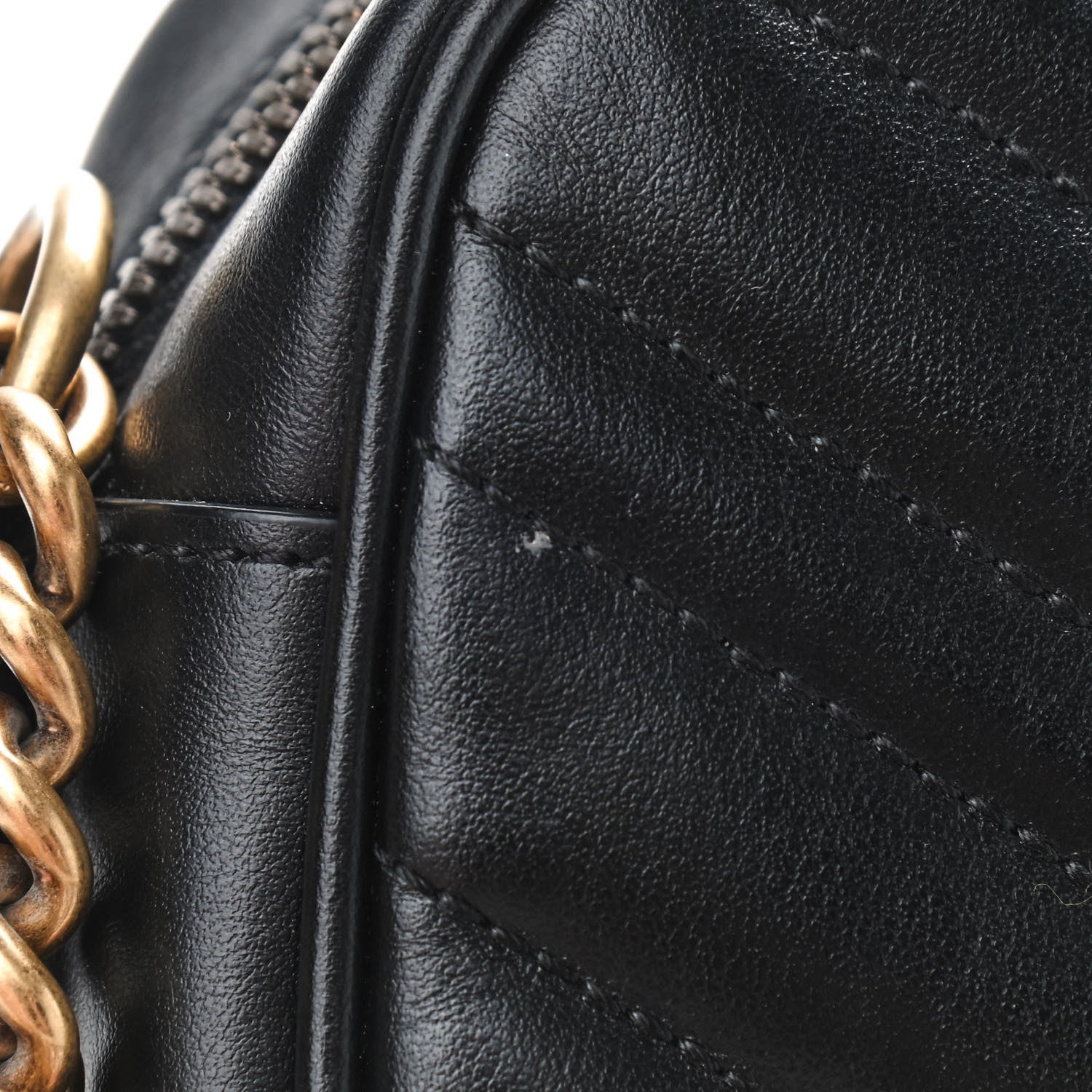 Gucci Calfskin Matelasse Small GG Marmont Chain Shoulder Bag Black 10 of 10