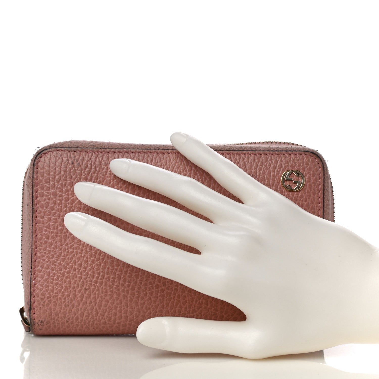 Gucci Dollar Calfskin Medium GG Zip Around Wallet Soft Pink 2 of 23
