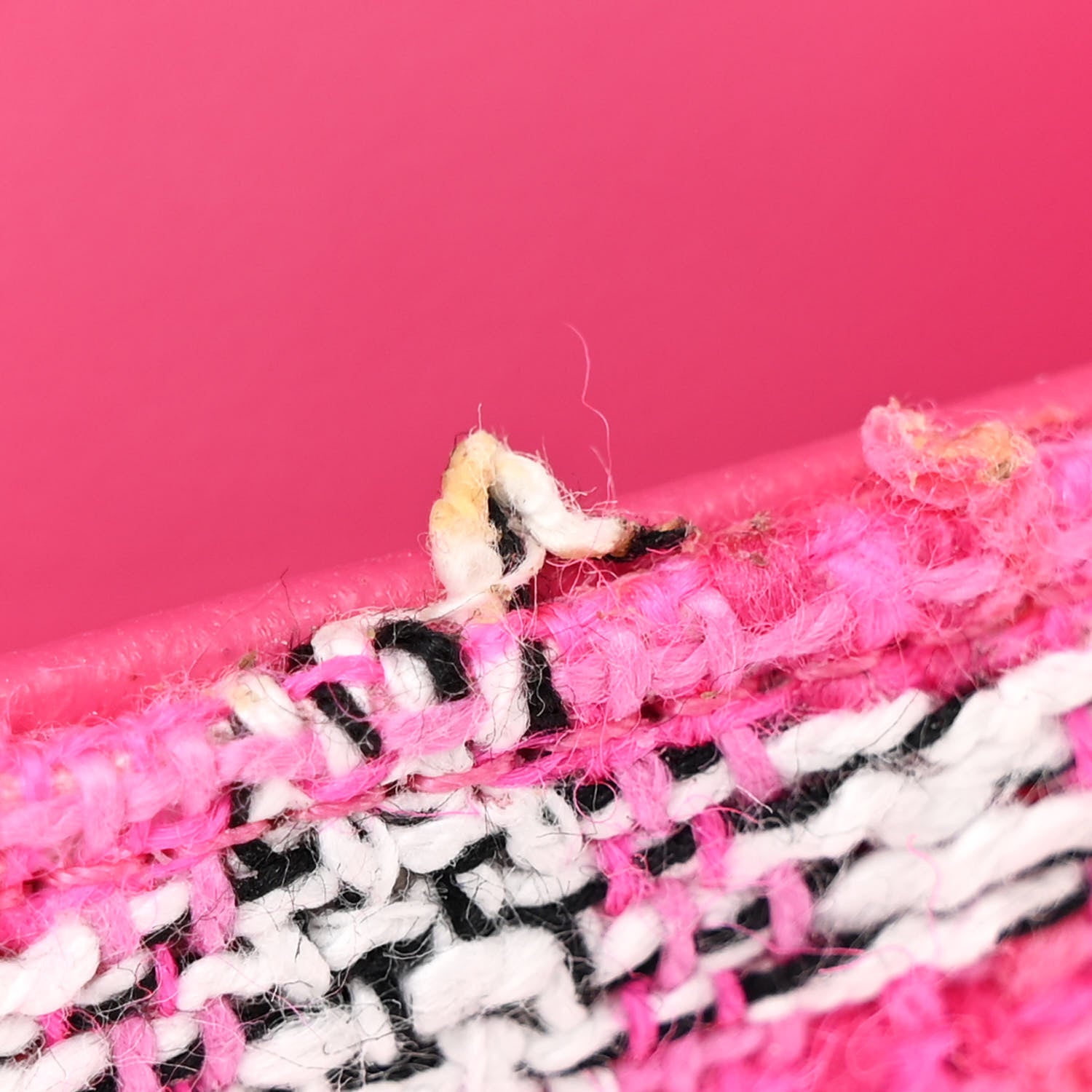 Chanel Tweed Quilted Jumbo Double Flap Hot Pink 11 of 11