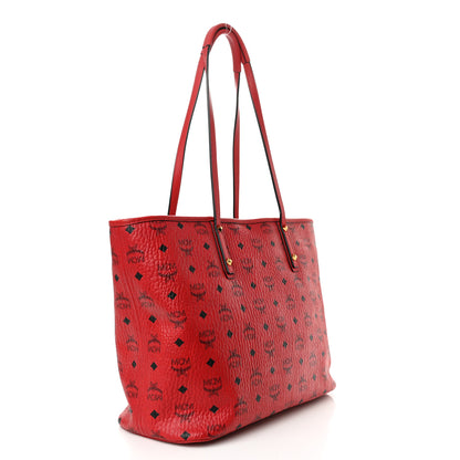 MCM Visetos Medium Anya Shopper Tote Ruby Red 3 of 17