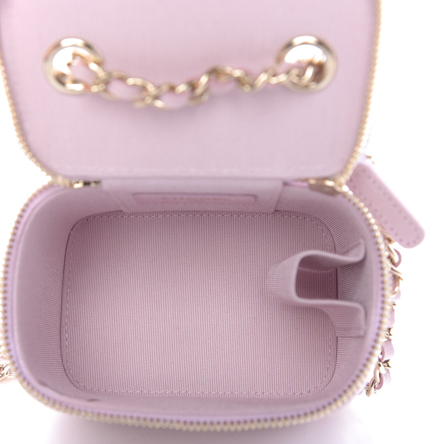 Chanel Caviar Quilted Mini Vanity Case With Chain Light Pink 5 of 10