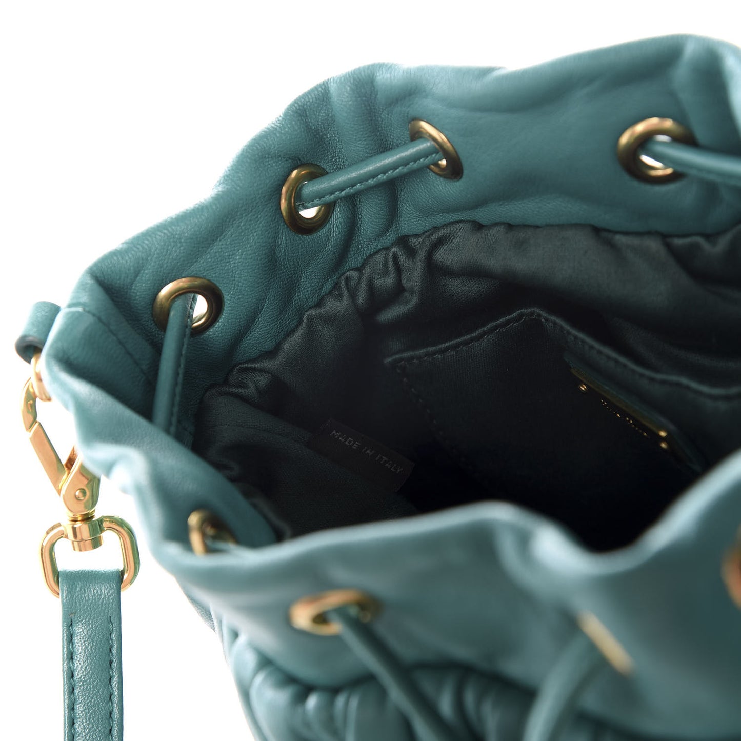 Nappa Matelasse Small Bucket Bag Assenzio