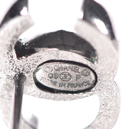 Chanel Crystal CC Earrings Black 4 of 5