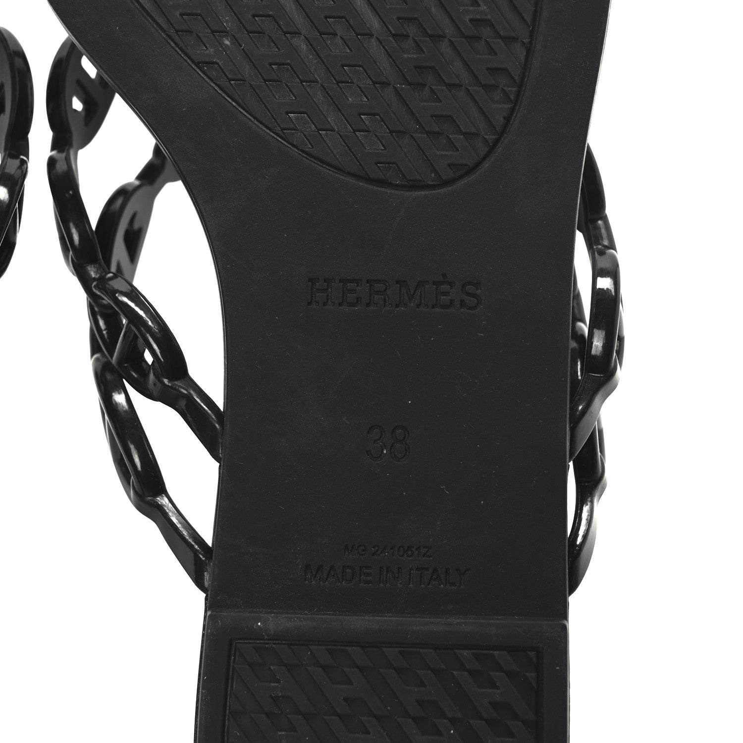 Hermes Rubber Womens Island Sandals 38 Black 7 of 8