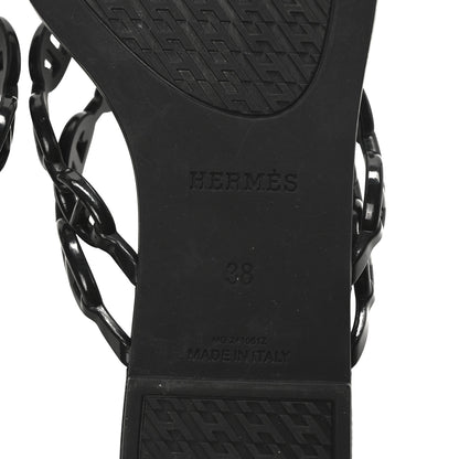 Hermes Rubber Womens Island Sandals 38 Black 7 of 8