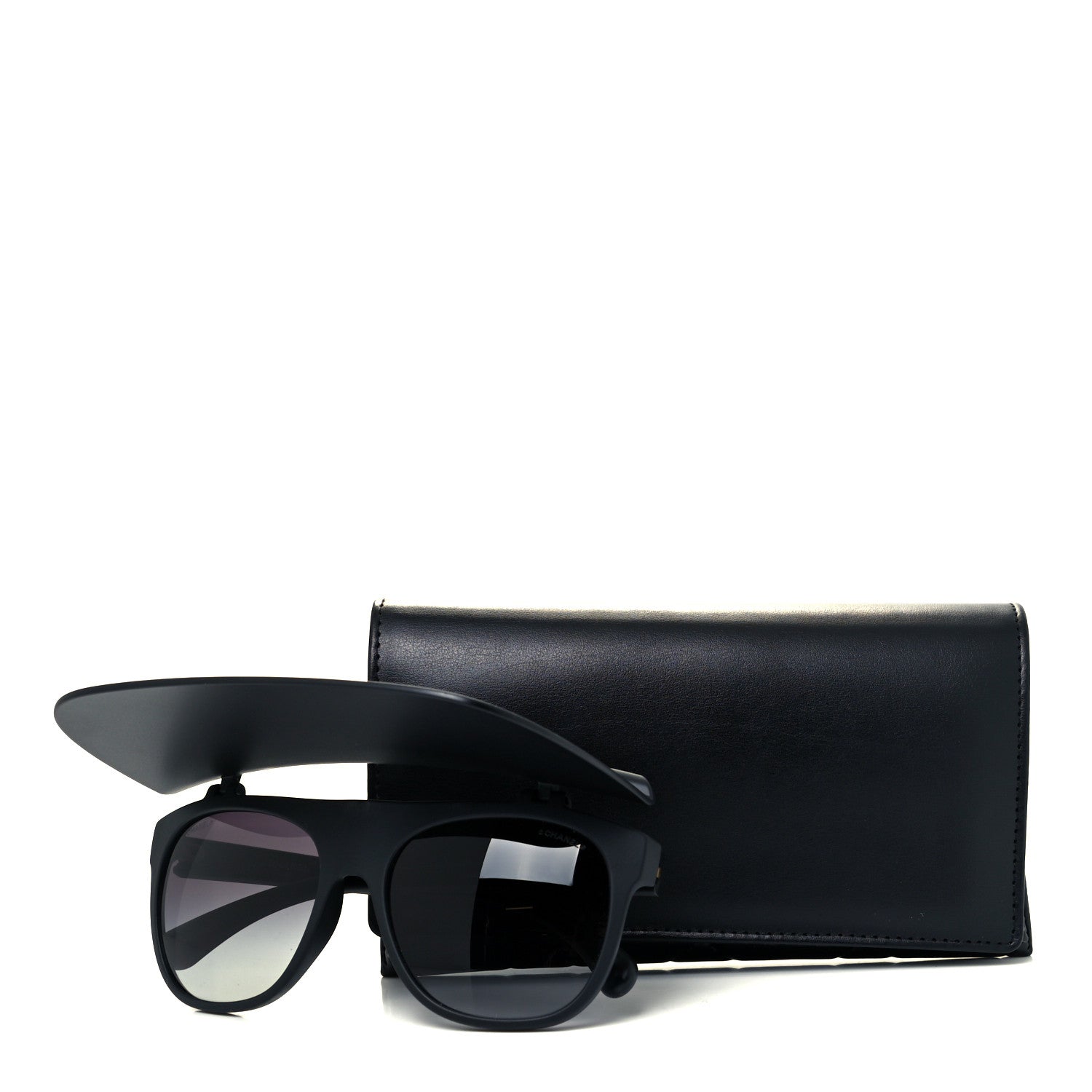 Chanel Acetate Visor Sunglasses 71046 Matte Black 8 of 9
