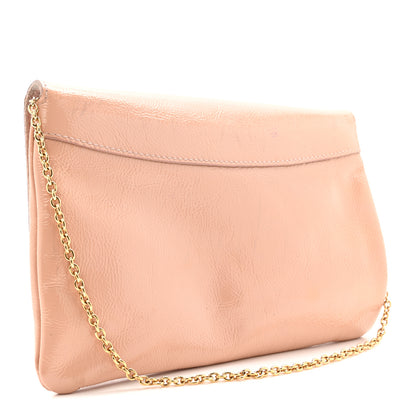 Saint Laurent Patent Calfskin Belle de Jour Chain Clutch Pink 3 of 17