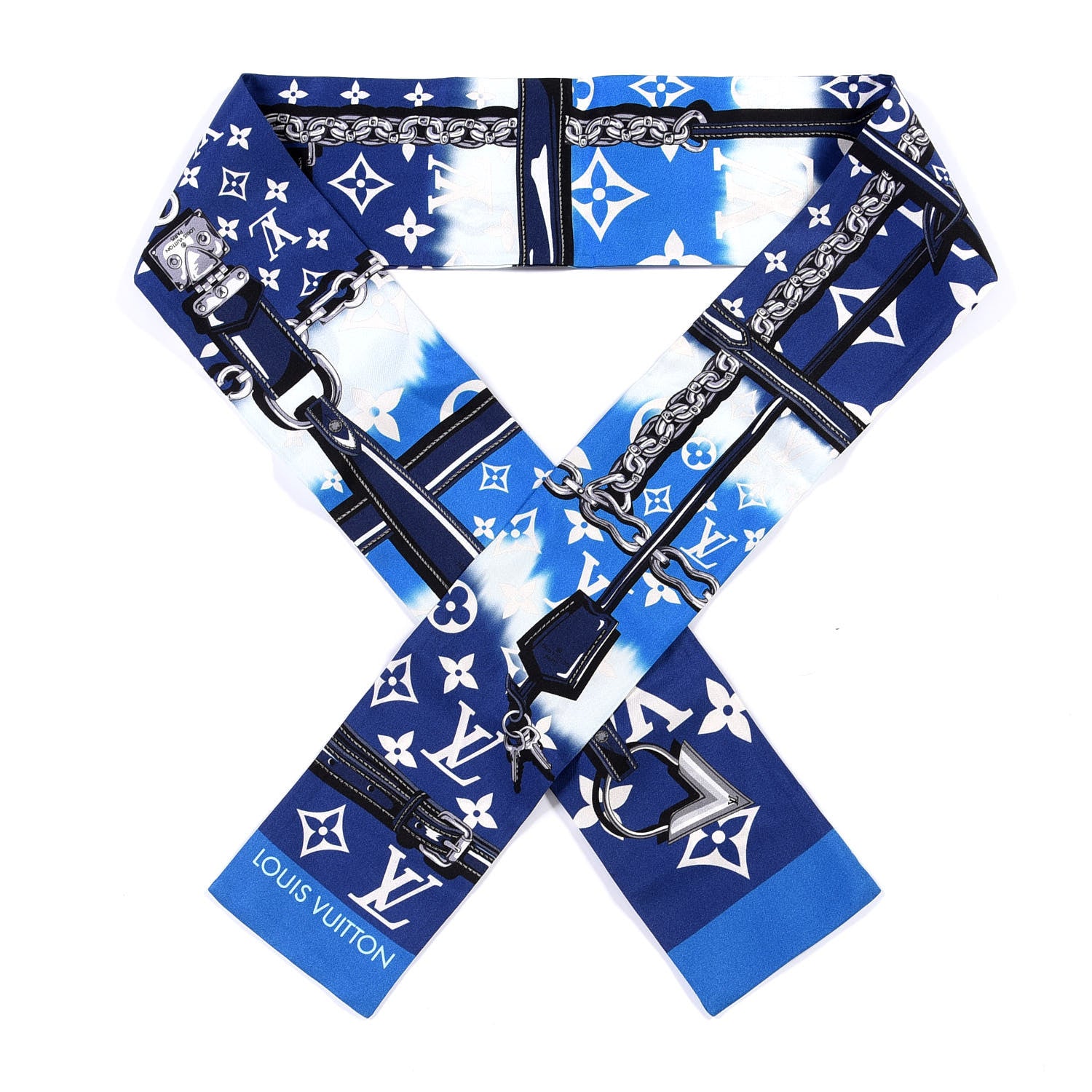 Louis Vuitton Silk Monogram Escale Confidential Bandeau Blue 1 of 2